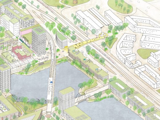 Illustration: Darstellung der Verbindung zwischen Grasbrook und Veddel